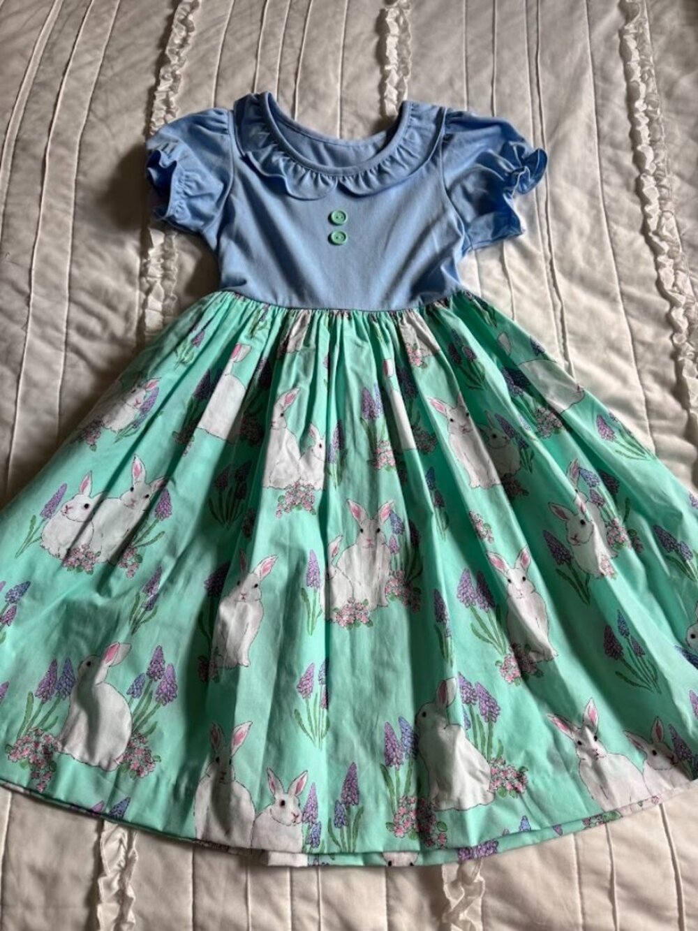 Eleanor Rose Girls Size 10-12 Bunny Short Sleeve Dress
